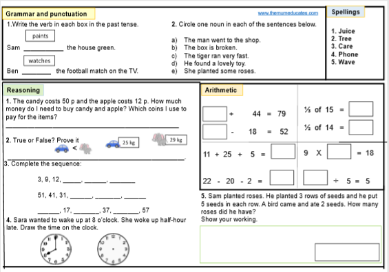 Printable Year 2 Sats Practice Worksheets Kidsworksheetfun