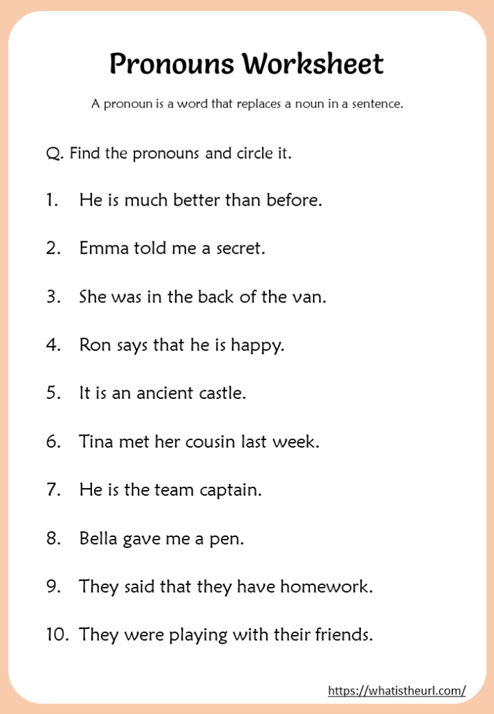 Pronouns Worksheets For 2nd Grade Your Home Teacher