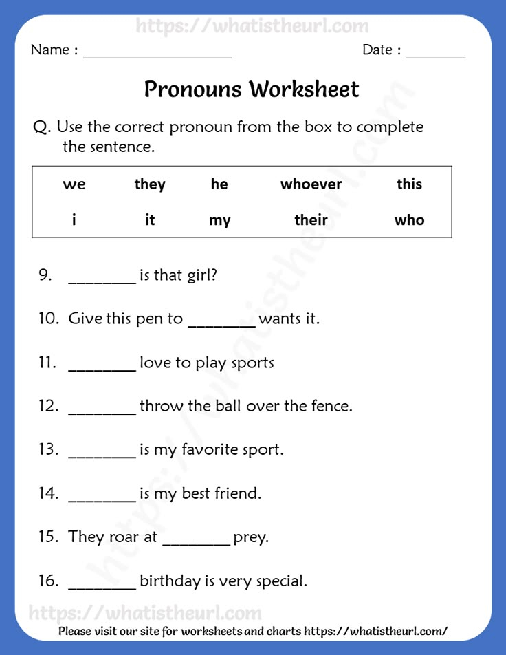 Pronouns Worksheets For Grade 4 Pronoun Worksheets English 