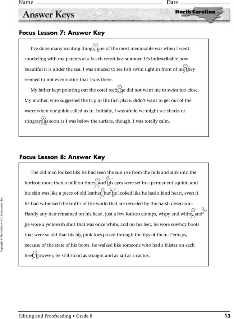 Proofreading And Editing Worksheets Grade 6 Db excel