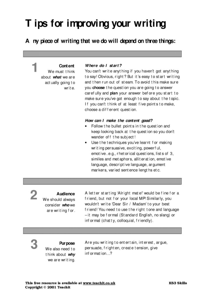 Proofreading KS3 Writing Key Stage 3 Resources