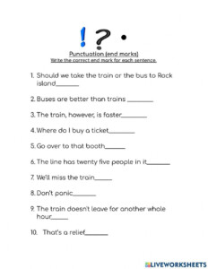 Punctuation Exercise For Grade 4 Live Worksheets Worksheets Library