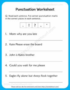 Punctuation worksheet for 4th grade Your Home Teacher