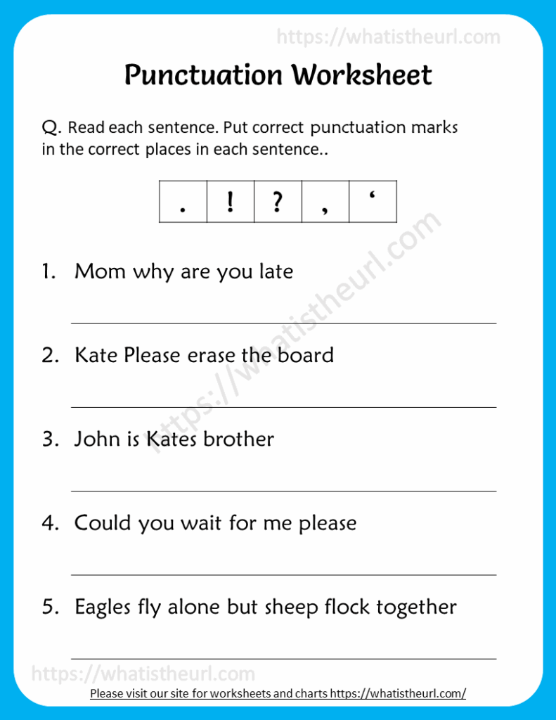 Punctuation worksheet for 4th grade Your Home Teacher