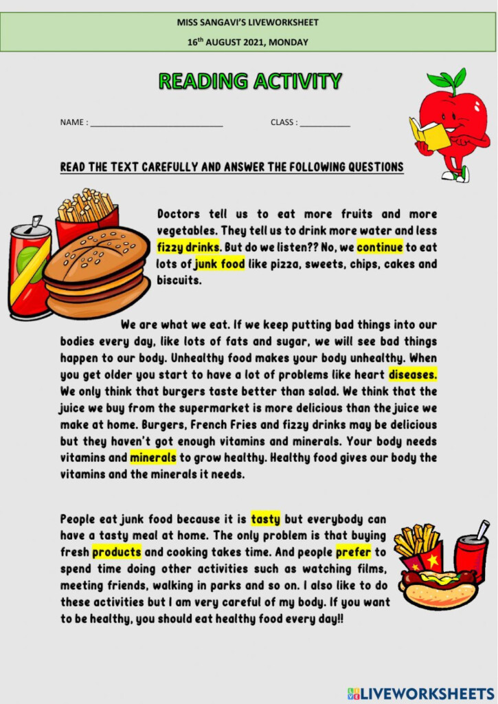Reading Comprehension Online Activity For YEAR 5 You Can Do The 