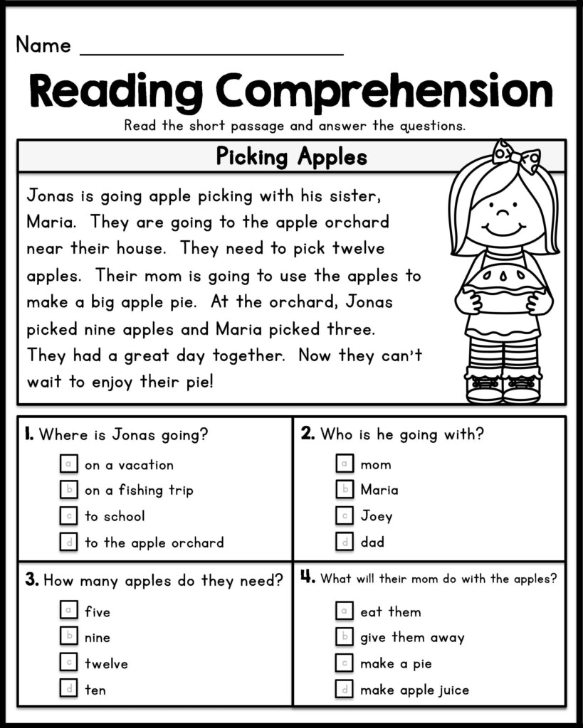 Reading Comprehension Worksheets Grade 1 Worksheets Basic