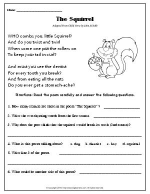 Reading Literature Third Grade English Worksheets Biglearners