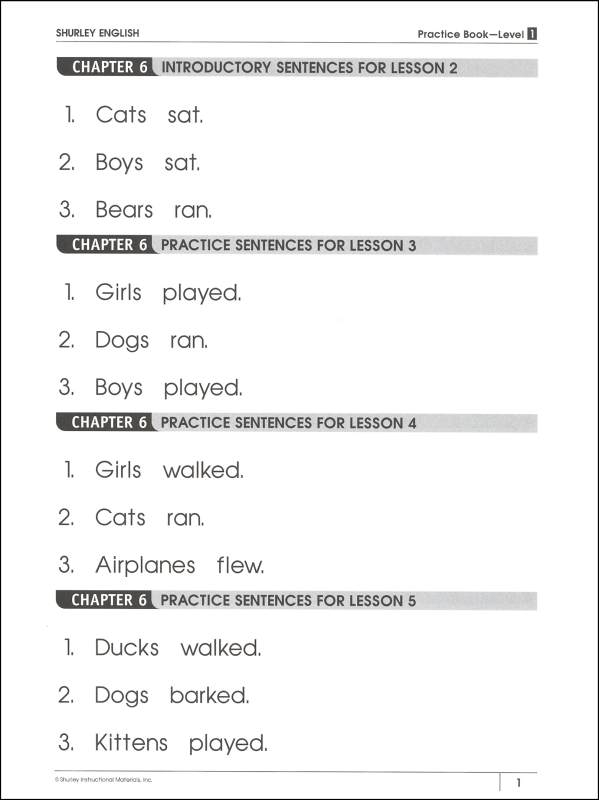 Shurley English Level 1 Practice Booklet Shurley Instructional 