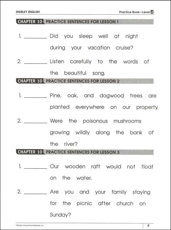 Shurley English Level 4 Practice Booklet Shurley Instructional