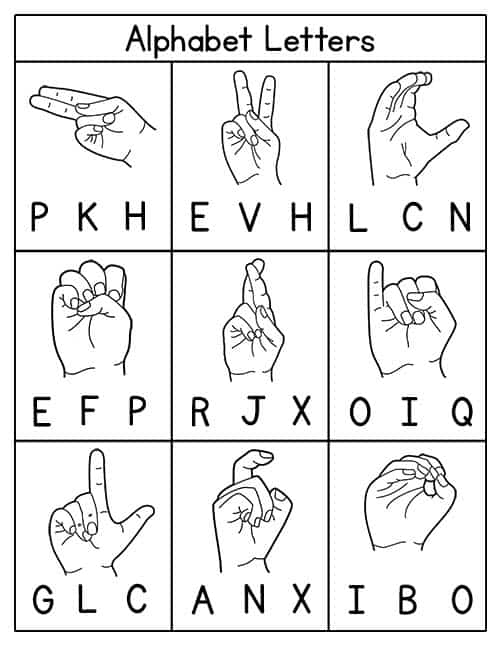Sign Language Activity Sheets