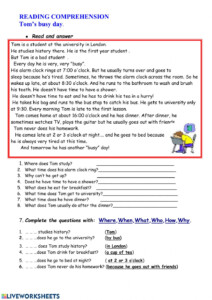 Simple Reading Comprehension Worksheets Reading Comprehension Worksheets