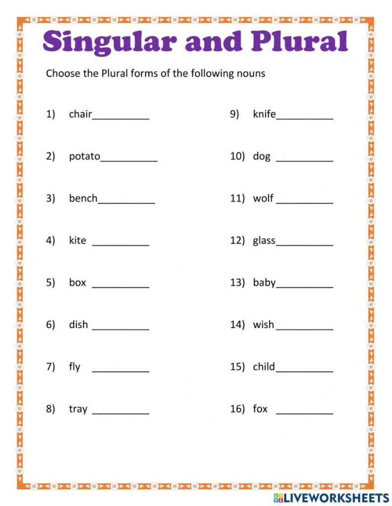 Singular And Plural Nouns For Grade 2 Kidpid Worksheets Library