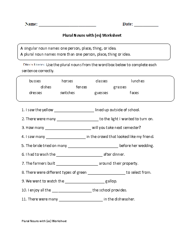 Singular And Plural Nouns Worksheets Grade 5 Templates Printable Free