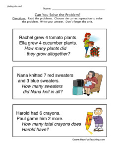 Solve Word Problems Worksheet Have Fun Teaching