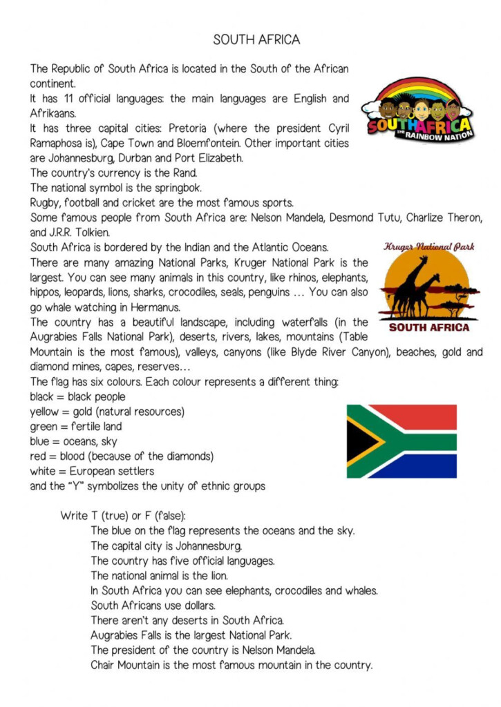 South Africa Interactive Worksheet In 2021 South Africa Worksheets 