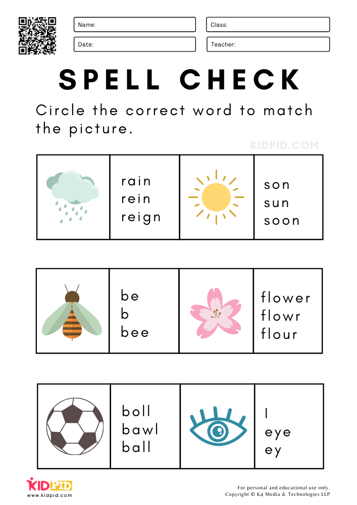Spell Check Worksheets For Grade 1 Kidpid