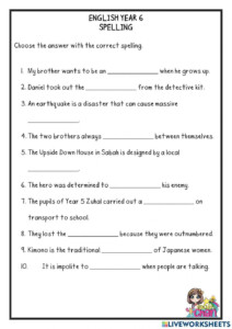 Spelling Online Exercise For GRADE 6 Live Worksheets Worksheets Library