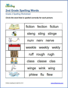 Spelling Worksheet For Grade 2