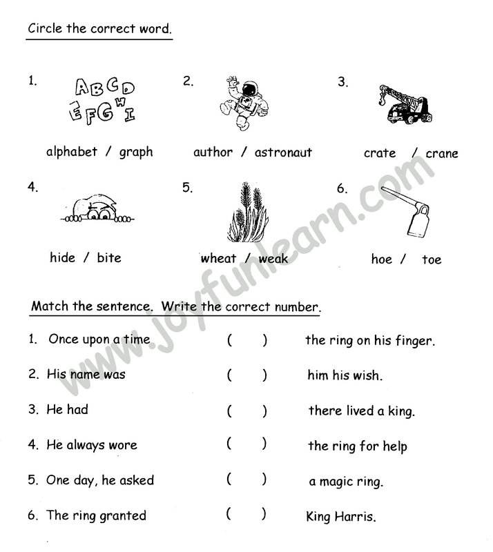 Standard 3 English Worksheets