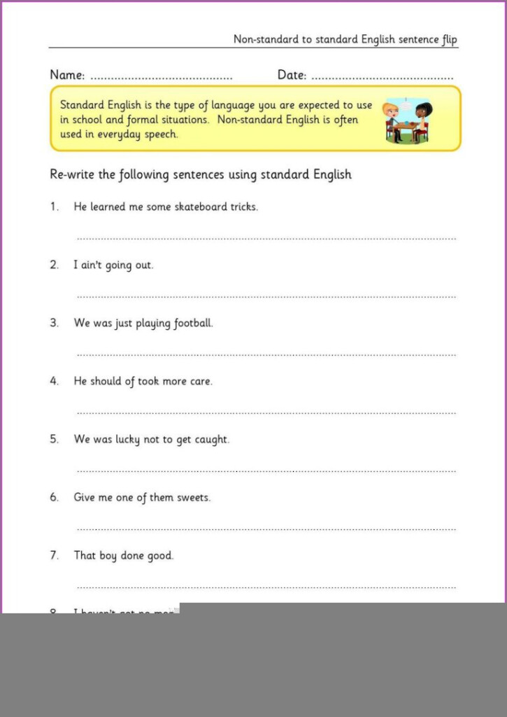 Standard English Worksheet Year 5 Worksheet Resume Examples