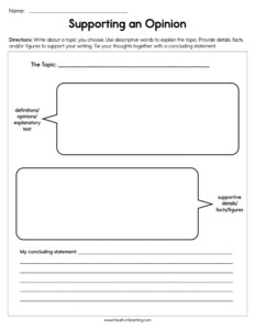 Supporting An Opinion Worksheet By Teach Simple
