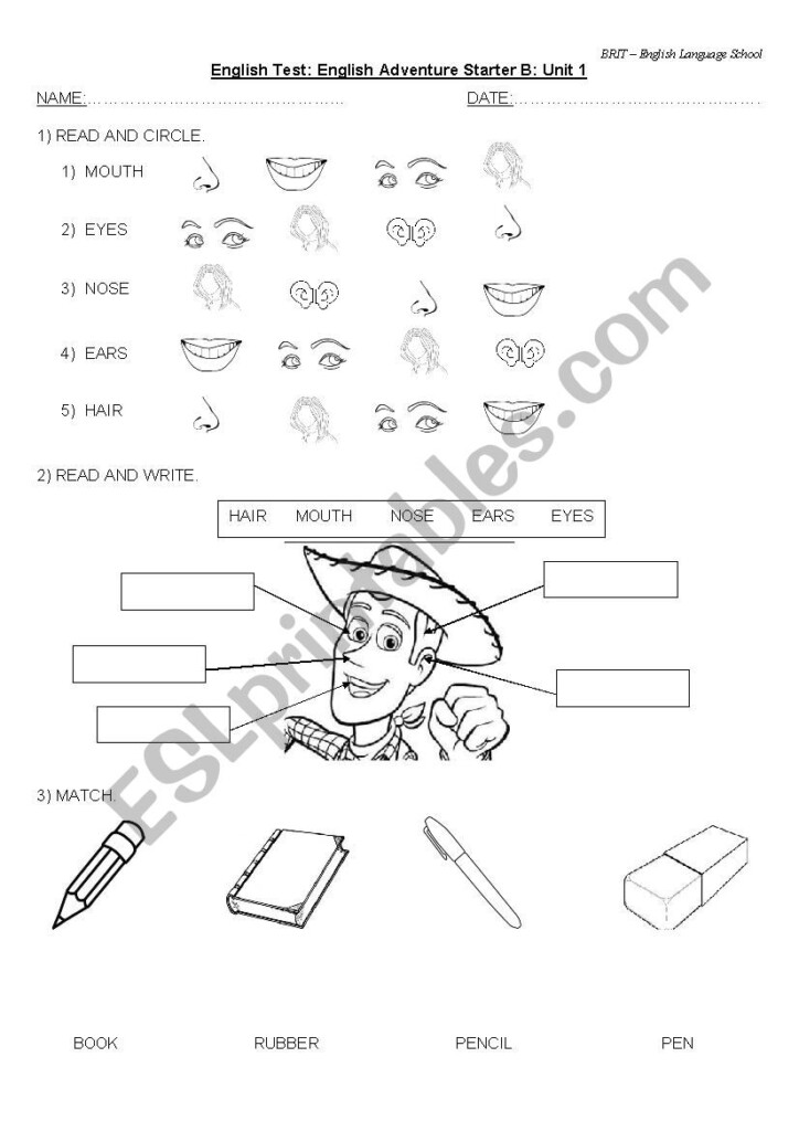 Test English Adventure B Unit 1 ESL Worksheet By Mariel 18
