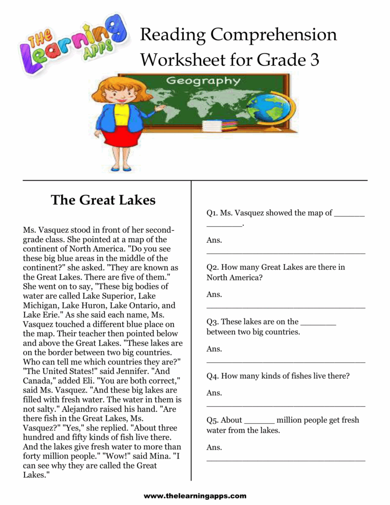 Third Grade Reading Comprehension Activities