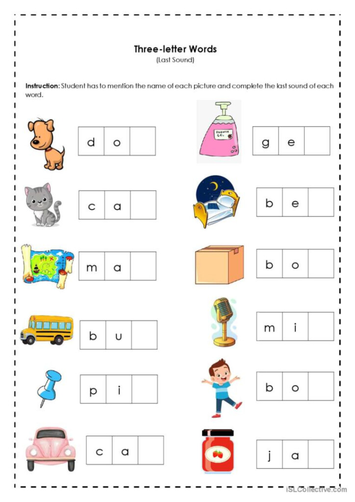 Three Letter Phonics Words