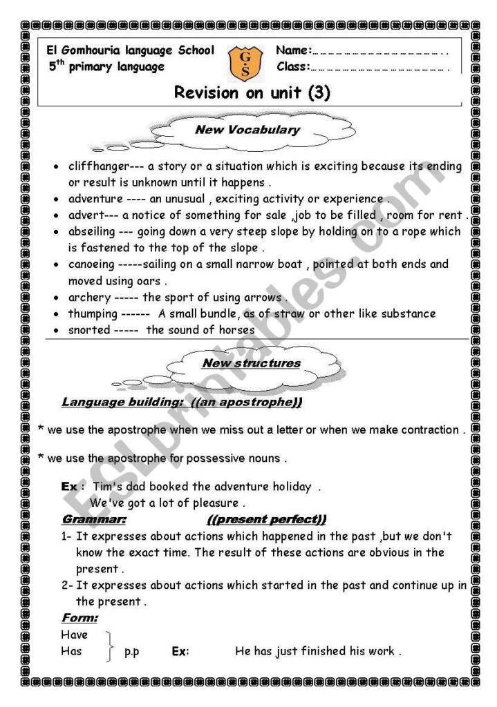 Unit 3 Macmillan 5 ESL Worksheet By Solygibaly