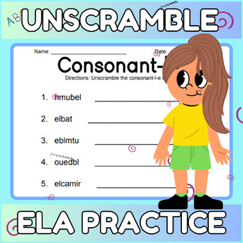 Unscramble The Consonant l e Words Activity Worksheet Fun Practice 