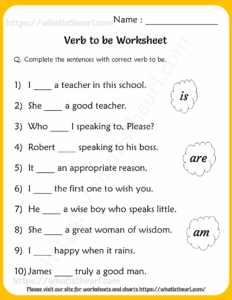 Verb To Be Worksheets For Grade 2 2nd Grade Worksheets Verb