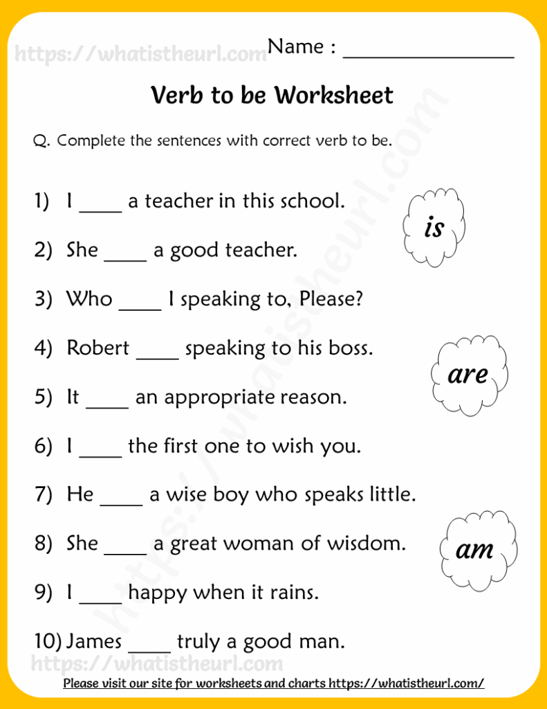 Verb To Be Worksheets For Grade 2 2nd Grade Worksheets Verb 