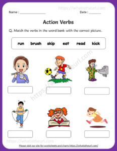 Verbs Worksheets For Grade 1 And 2