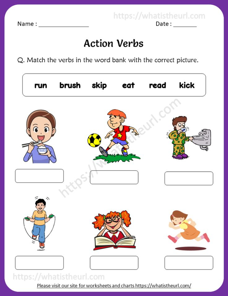 Verbs Worksheets For Grade 1 And 2