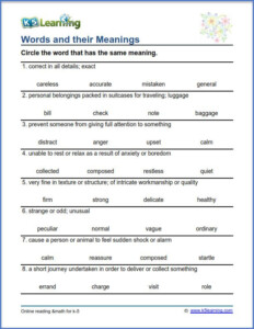 Vocabulary Activities For 4Th Grade