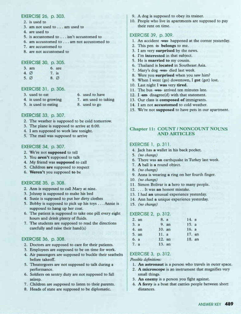 Worksheet Azar Basic English Grammar Chart 8 6 Answers Ponasa