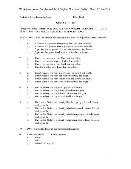Worksheet Azar Basic English Grammar Chart 8 6 Answers Ponasa