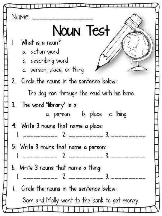 Worksheets For Grade 2 Nouns