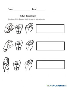 Worksheets In Asl