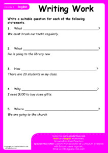 Writing Worksheets For First Grade