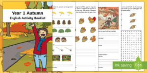 Year 1 English Worksheets PDF Autumn Activity Booklet
