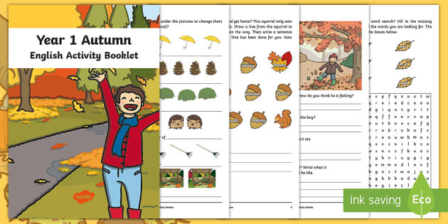 Year 1 English Worksheets PDF Autumn Activity Booklet