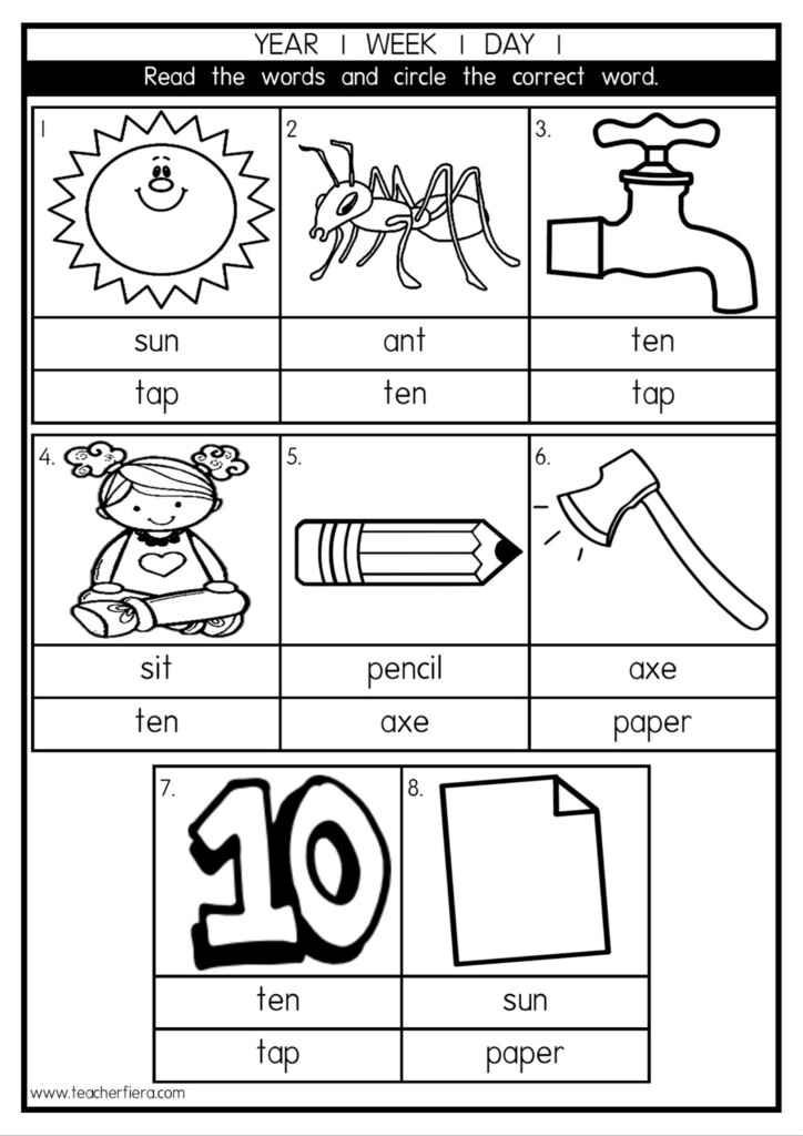Year 1 Worksheets English