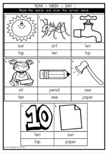 Year 1 Worksheets English