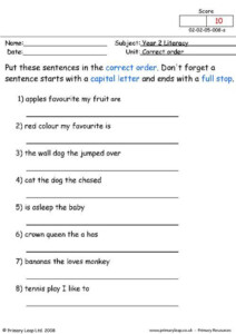 Year 2 Literacy Sentence Work Printable Resources Free Worksheets