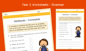 Year 2 Writing Sentences Commands Worksheets KS1 Grammar