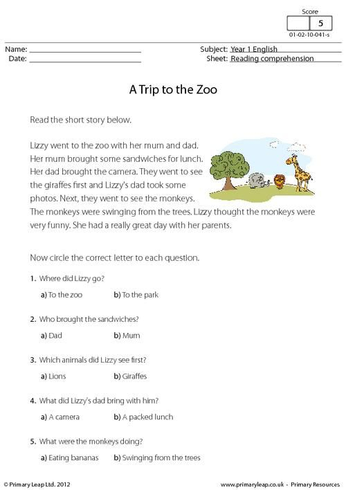 Year 3 English Worksheets Comprehension