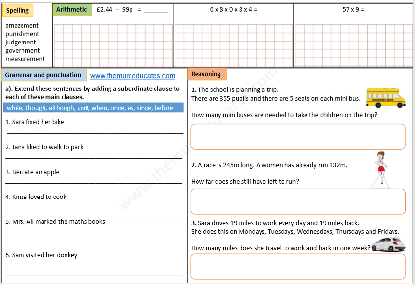Year 3 Worksheet 35 English And Math The Mum Educates