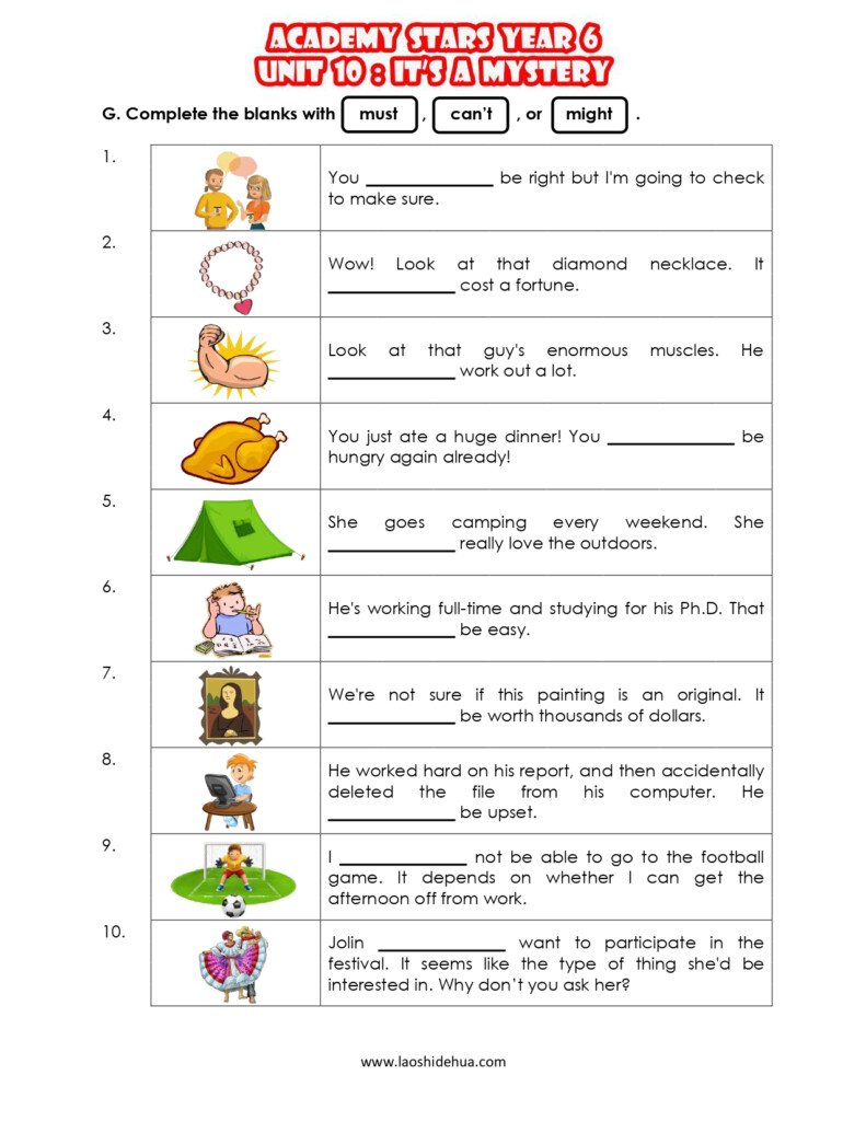  Year 6 English CEFR Module Worksheets Academy Stars Worksheets 