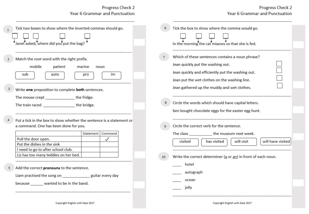 Year 6 Sats Revision Worksheets English